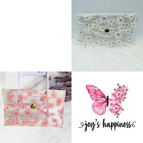 Floral Clear Card Case Wallet Bundle 2 style 2 - Picture 1 of 7